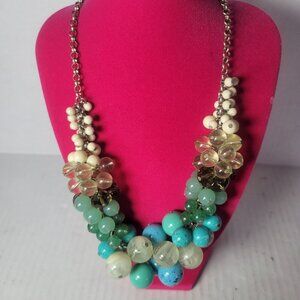 Lia Sophia Regatta Cluster Colorful Chunky Beaded Statement Necklace